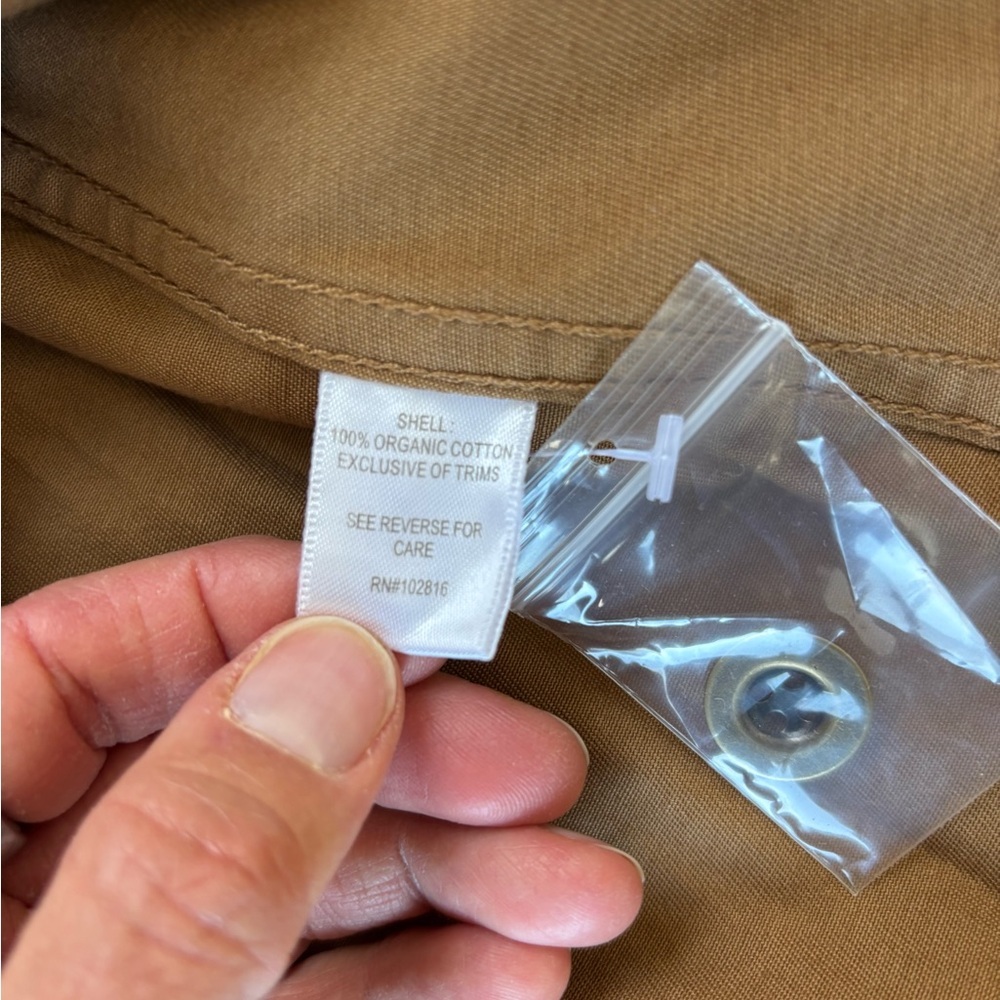 Garnet Hill Organic Cotton Cargo Jacket Utility Field Zip Front Pockets Size 10 - Picture 6 of 9